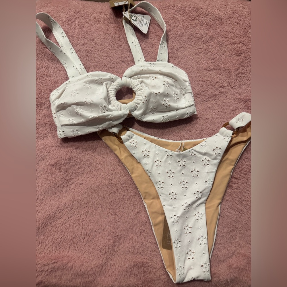 White Eyelet Bikini Set